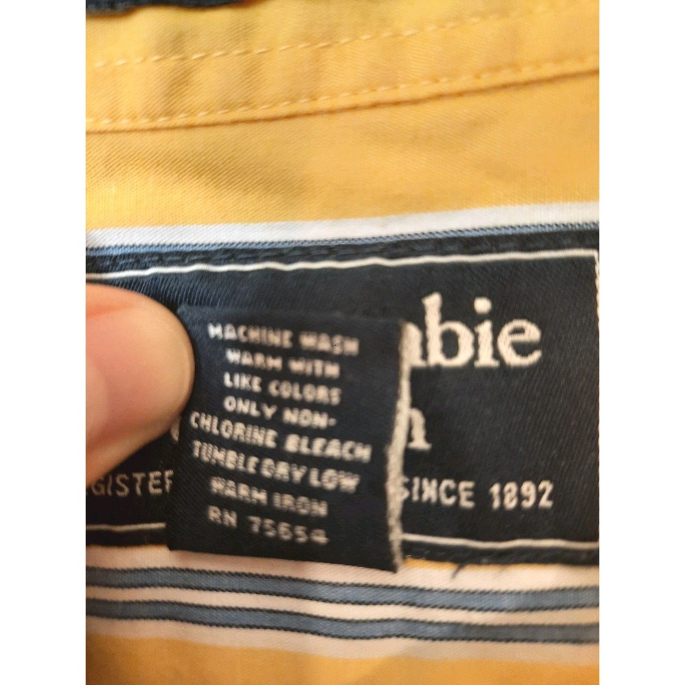 Abercrombie Fitch Muscle Short Sleeve Button Up Size Large Preppy 90's - Picture 10 of 10